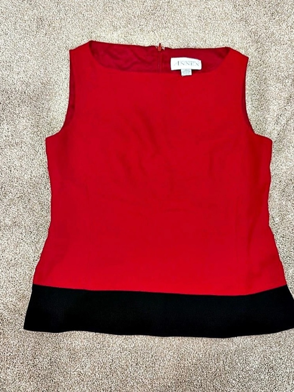 Annex Color Block Tank Top in Red & Black Size 6 Like New